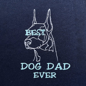 Personalized Best Doberman Dog Dad Ever Embroidered Colar Shirt, Custom Shirt with Dog Name, Best Gifts For Doberman Lovers