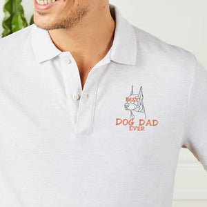 Personalized Best Doberman Dog Dad Ever Embroidered Polo Shirt, Custom Polo Shirt with Dog Name, Best Gifts For Doberman Lovers