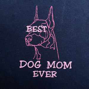Personalized Best Doberman Dog Mom Ever Embroidered Colar Shirt, Custom Shirt with Dog Name, Best Gifts For Doberman Lovers