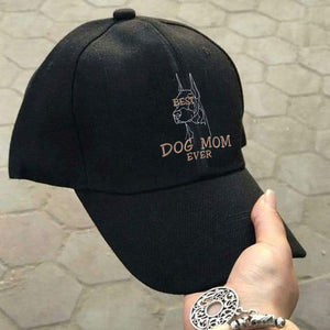 Personalized Best Doberman Dog Mom Ever Embroidered Hat, Custom Hat with Dog Name, Best Gifts For Doberman Lovers