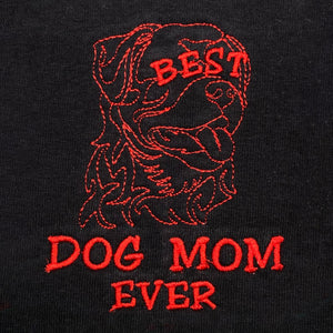 Personalized Best Dog Mom Ever Polo Shirt with Dog Name Embroidered, Gift Idea for Rottweiler Dog Mom