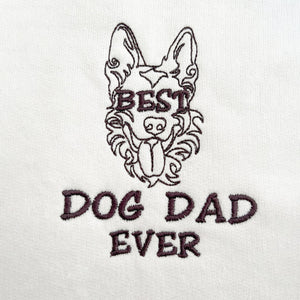 Personalized Best German Shepherd Dog Dad Ever Embroidered Tote Bag, Custom Tote Bag with Dog Name, Gifts For German Shepherd Lovers