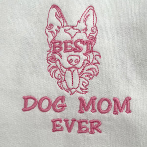 Personalized Best German Shepherd Dog Mom Ever Embroidered Tote Bag, Custom Tote Bag with Dog Name, Gifts For German Shepherd Lovers