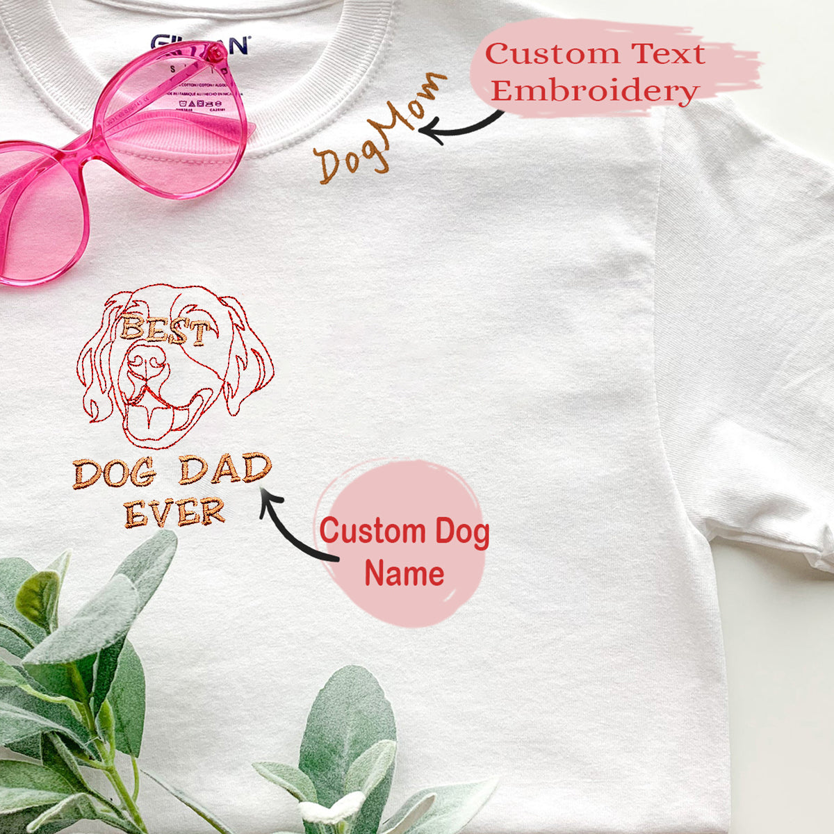 Personalized Best Golden Retriever Dog Dad Ever Embroidered Collar Shirt, Custom Shirt with Dog Name, Best Gifts for Golden Retriever Lovers