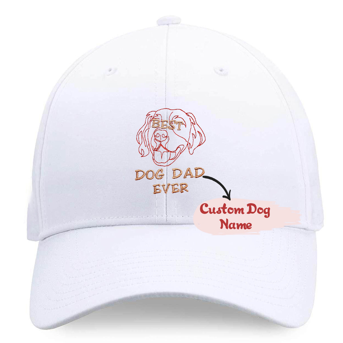 Custom Embroidered Dog Dad Hat, Gifts For Dog People, Personalized Hat With  Pet Name - Embroly