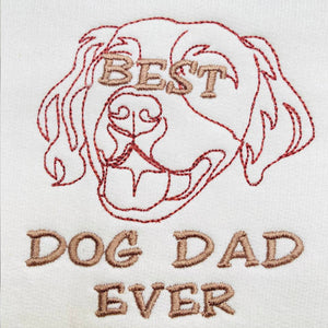 Personalized Best Golden Retriever Dog Dad Ever Embroidered Tote Bag, Custom Tote Bag with Dog Name, Best Gifts for Golden Retriever Lovers