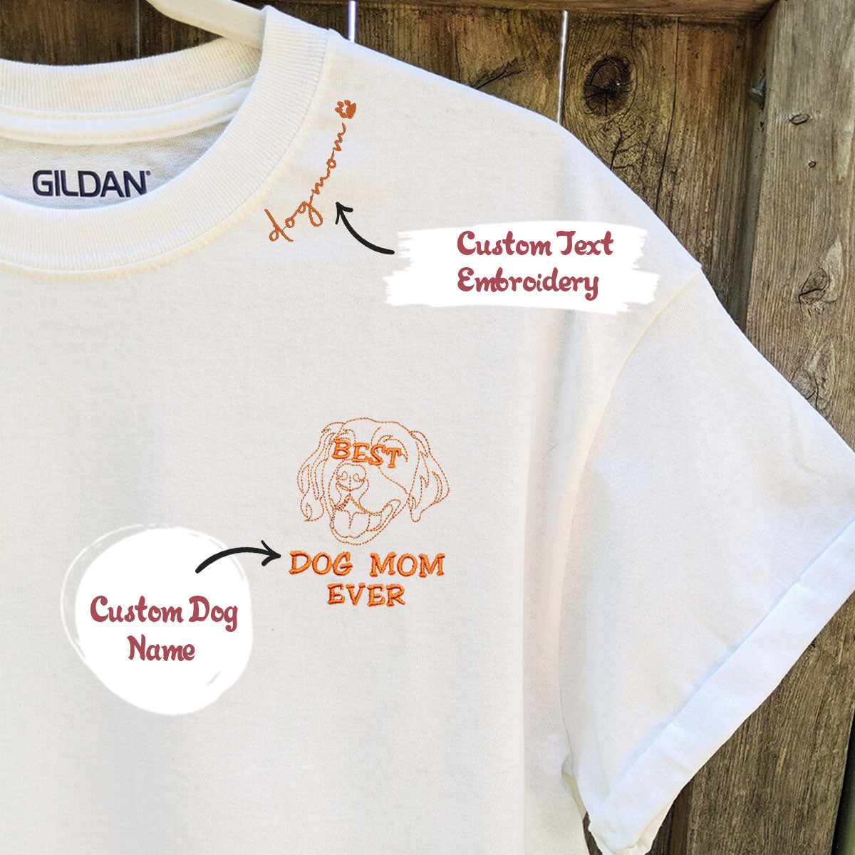 Personalized Best Golden Retriever Dog Mom Ever Embroidered Colar Shirt, Custom Shirt with Dog Name, Best Gifts for Golden Retriever Lovers