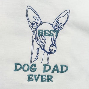 Personalized Best Italian Greyhound Dog Dad Ever Embroidered Tote Bag, Custom Tote Bag with Dog Name, Best Gifts For Greyhound Lovers