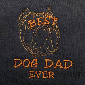 Personalized Best Pitbull Dog Dad Ever Embroidered Colar Shirt, Custom Shirt with Dog Name, Best Gifts for Pitbull Lovers