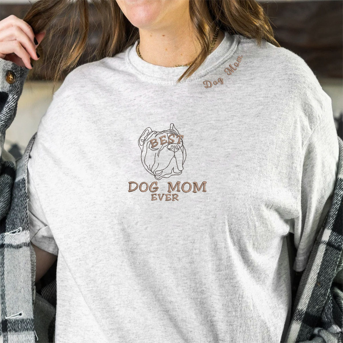 Custom Dog Mom Embroidery Design Shirt, Dog Mother's Day Gifts, Customized Dog  Mom Shirt With Icon - Embroly