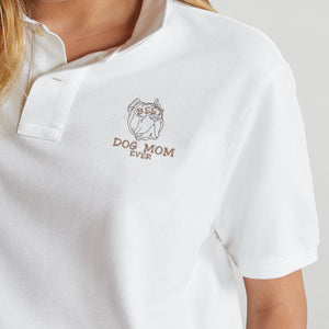 Personalized Best Pitbull Dog Mom Ever Embroidered Polo Shirt, Custom Polo Shirtwith Dog Name, Unique Gifts for Pitbull Lovers