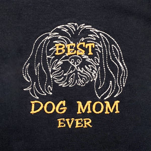 Personalized Best Shih Tzu Dog Mom Ever Embroidered Tote Bag, Custom Tote Bag with Dog Name, Best Gifts For Shih Tzu Lovers