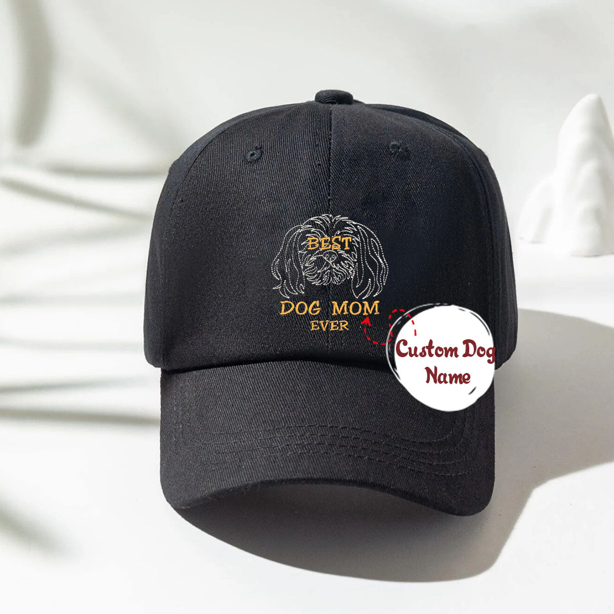 Personalized Best Shih Tzu Dog Mom Ever Embroidered Hat, Custom Hat with Dog Name, Best Gifts For Shih Tzu Lovers
