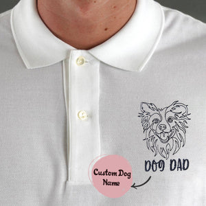 Personalized Border Collie Dog Dad Embroidered Polo Shirt, Custom Polo Shirt with Dog Name, Best Gifts For Boxer Lovers