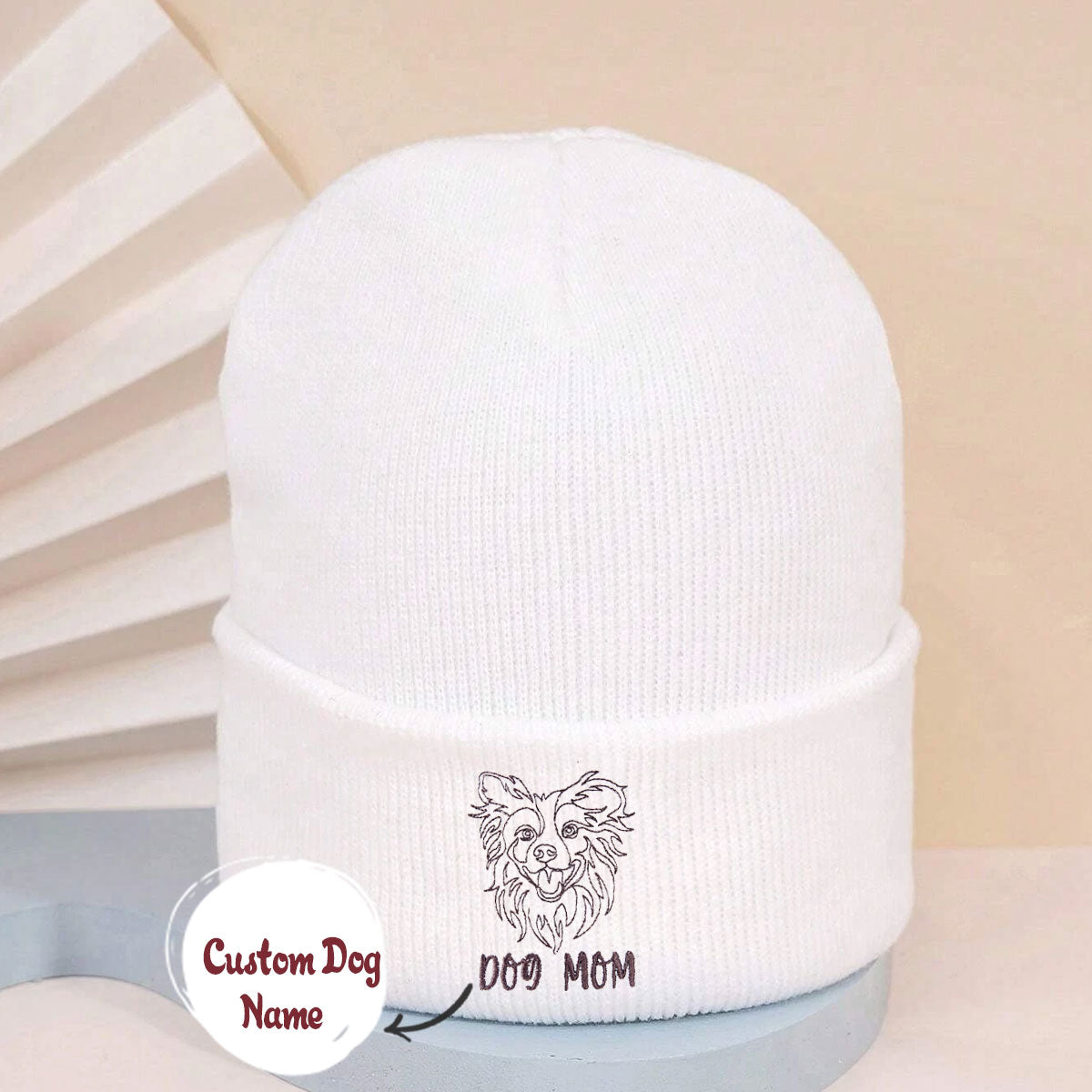 Personalized Border Collie Dog Mom Embroidered Beanie, Custom Beanie with Dog Name, Best Gifts For Boxer Lovers