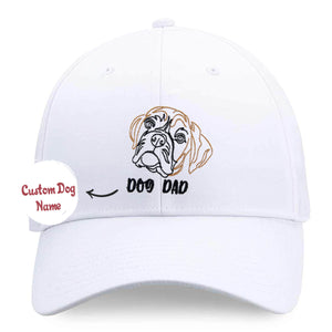 Personalized Boxer Dog Dad Embroidered Hat, Custom Hat with Dog Name, Best Gifts For Boxer Lovers