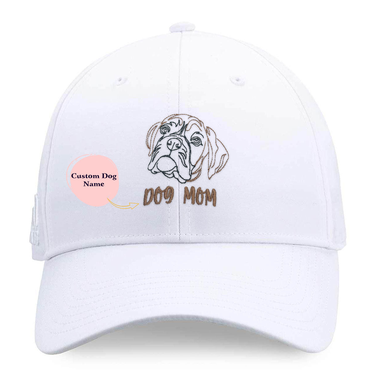 Personalized Boxer Dog Mom Embroidered Hat, Custom Hat with Dog Name, Best Gifts For Boxer Lovers