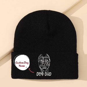 Personalized Cane Corso Dog Dad Embroidered Beanie, Custom Beanie with Dog Name, Cane Corso Gifts Dog Lovers