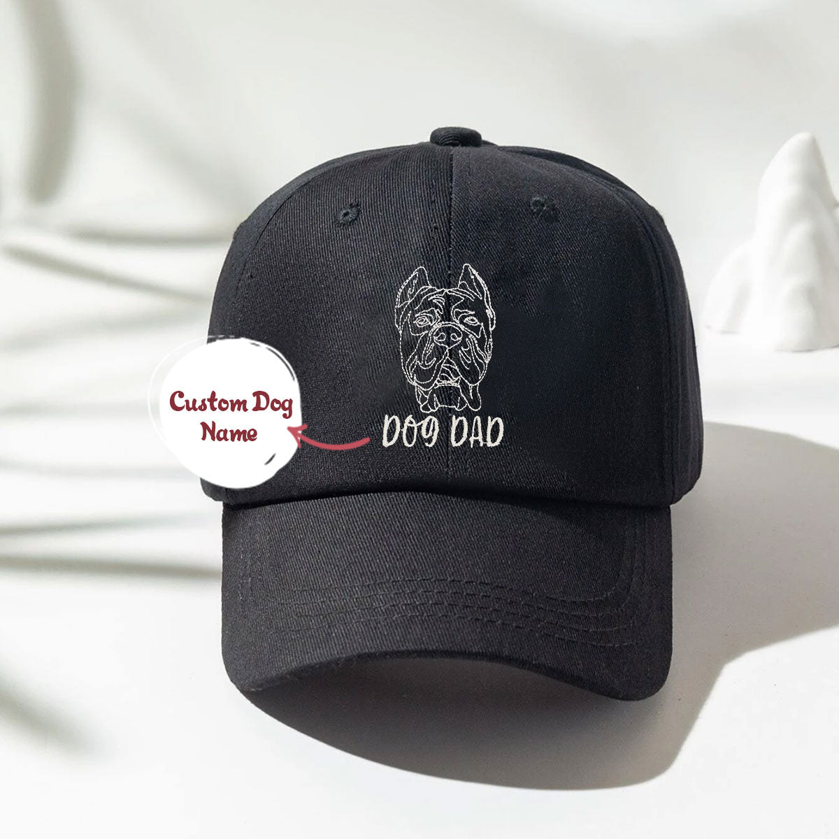 Personalized Cane Corso Dog Dad Embroidered Hat, Custom Hat with Dog Name