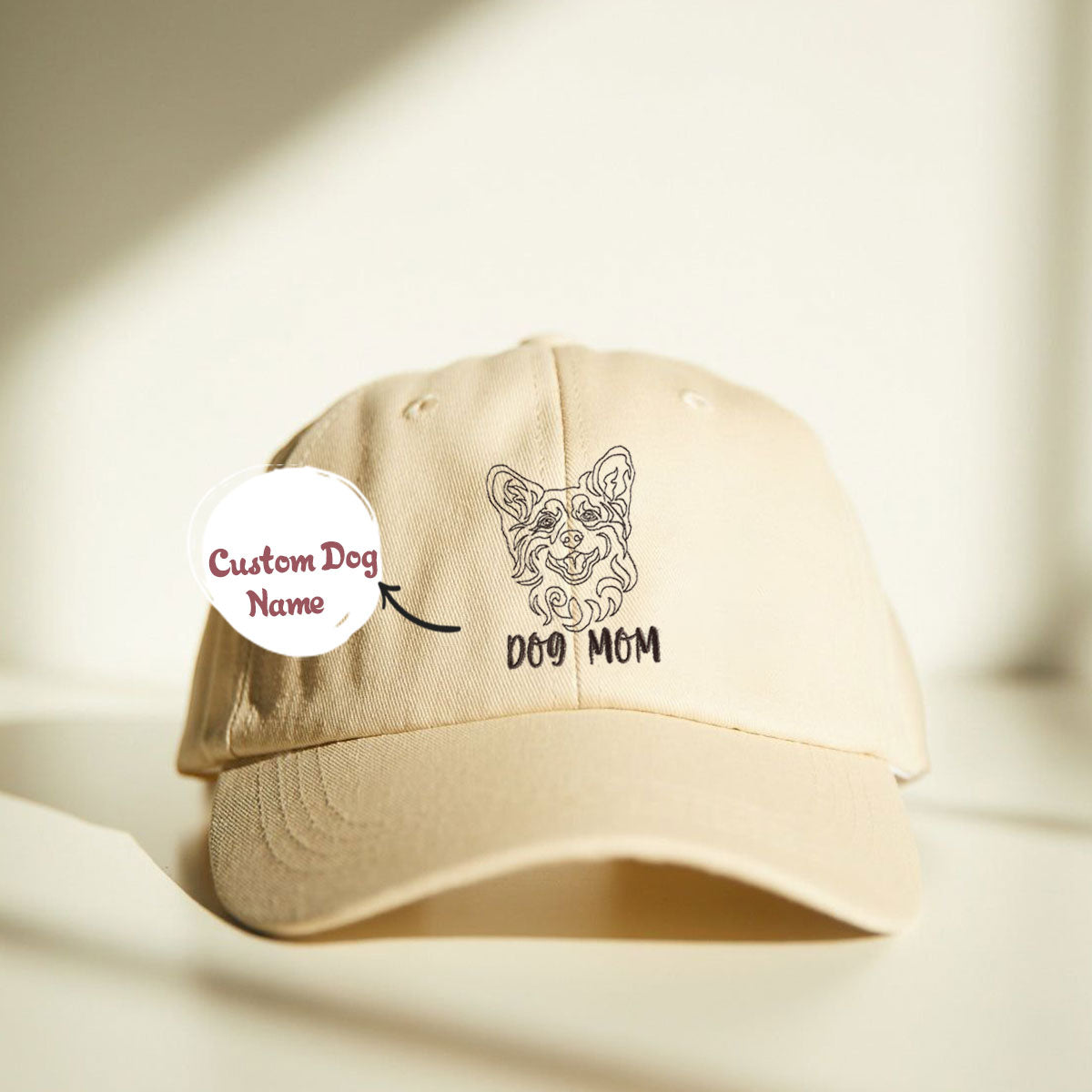 Personalized Corgi Dog Mom Embroidered Hat, Custom Hat with Dog Name, Best Gifts For Corgi Lovers