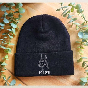 Personalized Doberman Dog Dad Embroidered Beanie, Custom Beanie with Dog Name, Best Gifts For Doberman Lovers