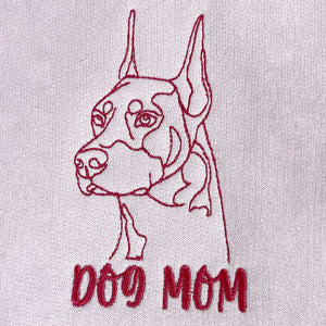 Personalized Doberman Dog Mom Embroidered Tote Bag, Custom Tote Bag with Dog Name, Best Gifts For Doberman Lovers