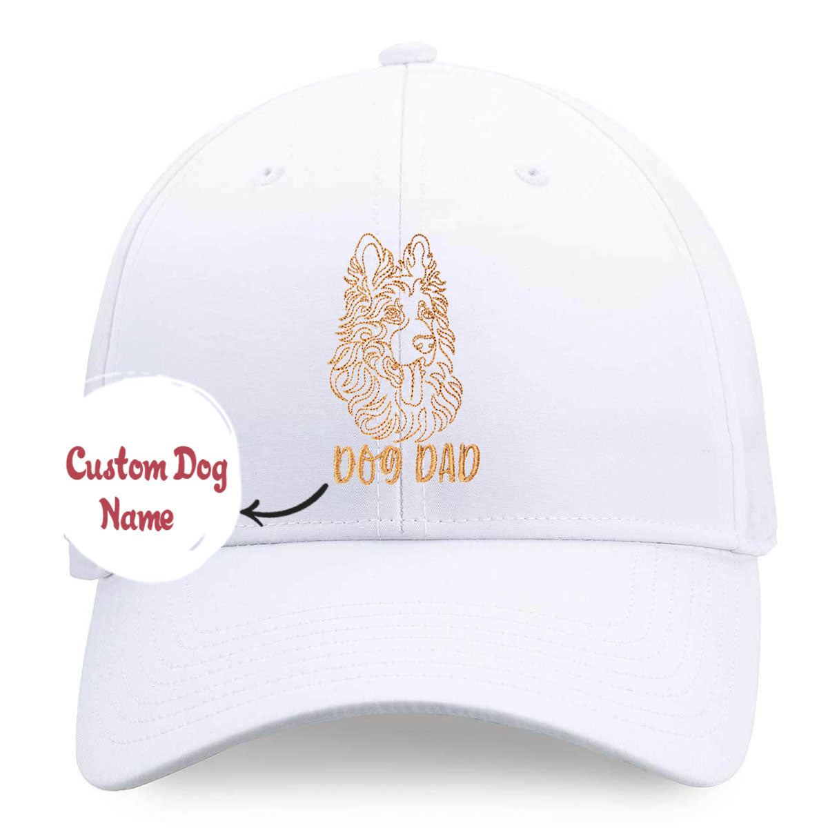 Personalized German Shepherd Dog Dad Embroidered Hat, Custom Hat with Dog Name, Gifts For German Shepherd Lovers