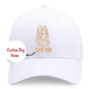 Personalized German Shepherd Dog Dad Embroidered Hat, Custom Hat with Dog Name, Gifts For German Shepherd Lovers