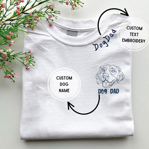 Personalized Golden Retriever Dog Dad Embroidered Collar Shirt, Custom Shirt with Dog Name, Best Gifts for Golden Retriever Lovers