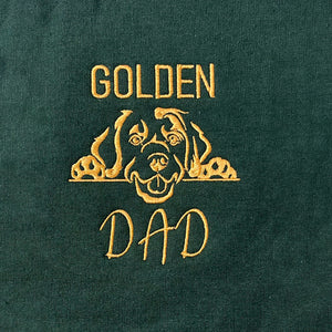 Personalized Golden Retriever Dog Dad Embroidered Collar Shirt, Custom Shirt with Dog Name, Gifts for Golden Retriever Lovers