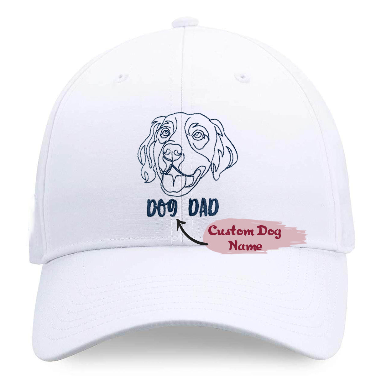 Personalized  Golden Retriever Dog Dad Embroidered Hat, Custom Hat with Dog Name, Best Gifts for Golden Retriever Lovers