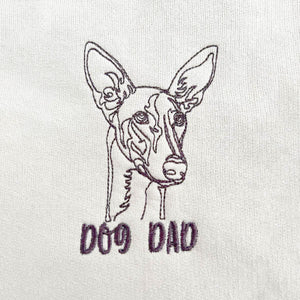 Personalized Italian Greyhound Dog Dad Shirt Embroidered Collar, Custom Shirt with Dog Name, Best Gifts For Greyhound Lovers