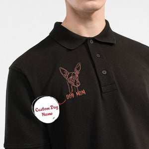 Personalized Italian Greyhound Dog Mom Embroidered Polo Shirt, Custom Polo Shirt with Dog Name, Best Gifts For Greyhound Lovers
