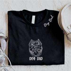 Personalized Pitbull Dog Dad Embroidered Collar Shirt, Custom Shirt with Dog Name, Best Gifts for Pitbull Lovers