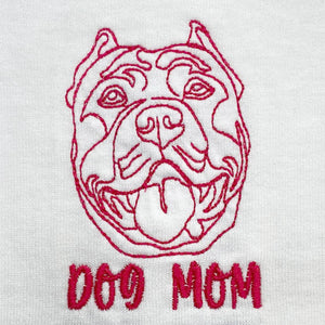 Personalized Pitbull Dog Mom Embroidered  Polo Shirts, Custom Polo Shirts with Dog Name, Best Gifts for Pitbull Lovers
