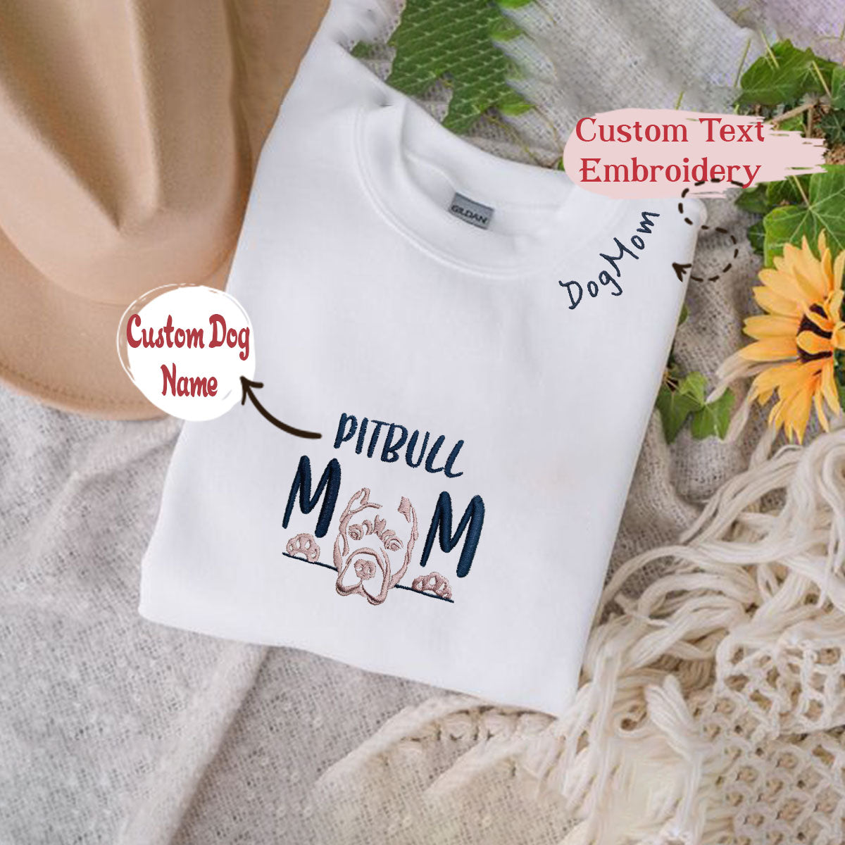 Custom Pitbull Dog Mama Embroidered Collar Shirt, Personalized Shirt with  Dog Name, Best Gifts for Pitbull Lovers in 2023