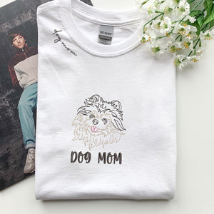 Personalized Pomeranian Dog Mom Embroidered Collar Shirt, Custom Shirt with Dog Name,  Best Gifts For Pomeranian Lovers