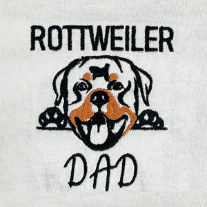 Personalized Rottweiler Dog Dad Shirt Dog Name Embroidered Collar, Best Gifts For Rottweiler Lovers