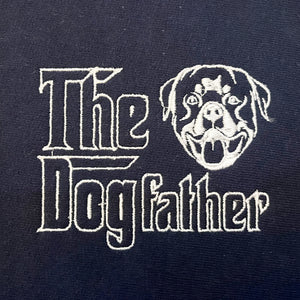 Personalized Rottweiler Dog Dad Shirt with The Dogfather Embroidered Collar, Best Gifts For Rottweiler Lovers