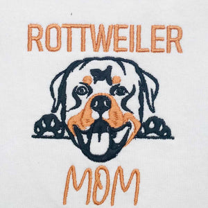Personalized Rottweiler Dog Mom Polo Shirt Embroidered with Dog Name, Best Gifts For Rottweiler Lovers