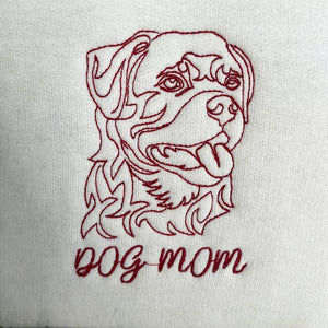 Personalized Rottweiler Dog Mom Shirt with Dog Name & Embroidered Collar, Unique Gifts For Rottweiler Lovers