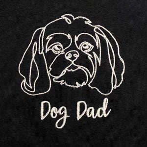 Personalized Shih Tzu Dog Dad Shirt Embroidered Collar, Custom Shirt with Dog Name, Best Gifts For Shih Tzu Lovers
