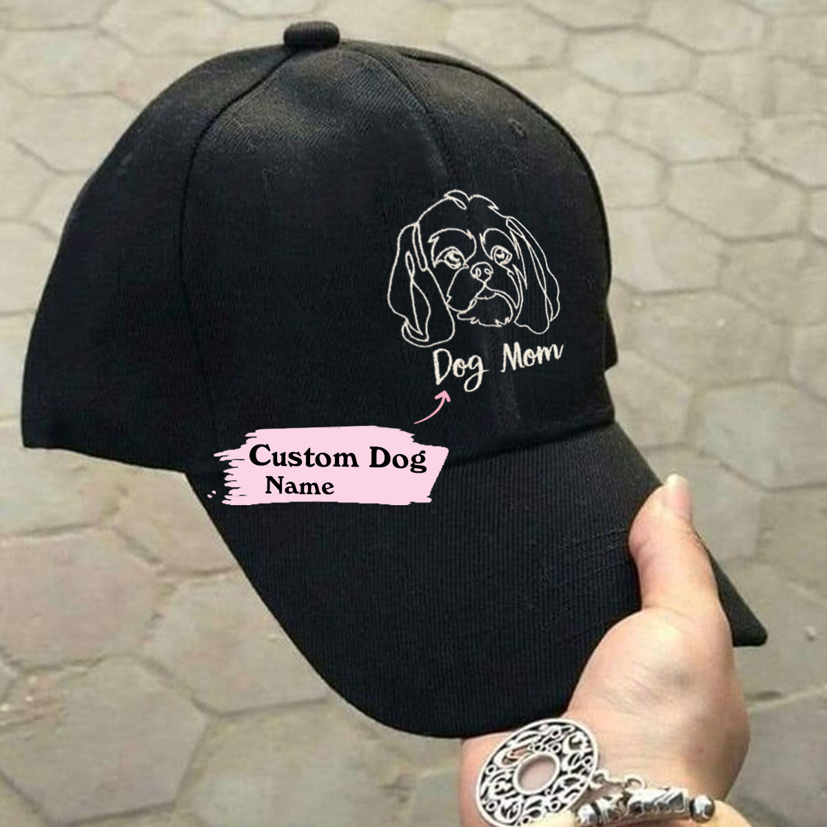 Personalized Shih Tzu Dog Mom Embroidered Hat, Custom Hat with Dog Name, Best Gifts For Shih Tzu Lovers