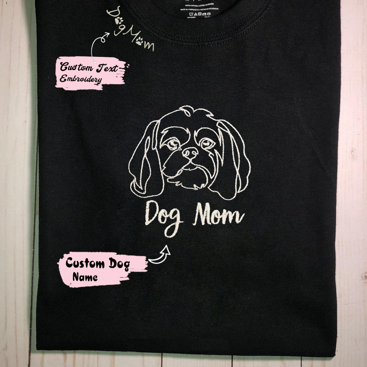 Custom Dog Mom Embroidery Design Shirt, Dog Mother's Day Gifts, Customized Dog  Mom Shirt With Icon - Embroly