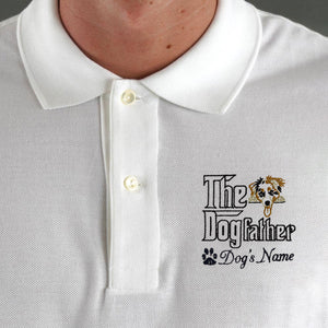 Personalized The DogFather Embroidered Polo Shirt Australian Shepherd, Custom Polo Shirt with Dog Name, Best Gifts For Australian Shepherd Owners