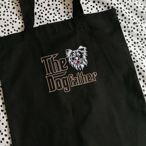 Personalized The DogFather Embroidered Tote Bag Border Collie, Custom Tote Bag with Dog Name, Best Gifts For Boxer Lovers
