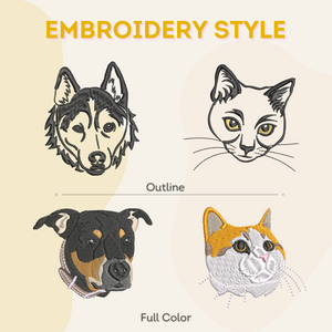 Custom Pet Portrait Embroidered Sweatshirt, Hoodie, Custom Pet Picture