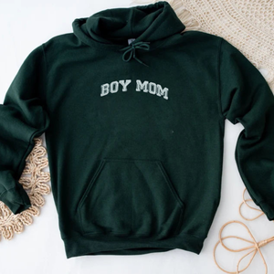 Custom Boy Mom Embroidery Hoodie, Matching Mommy and Me Hoodie, Gift for Mom