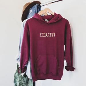 Custom Floral Mom Embroidery Hoodie, Mom Tee, Best Gifts for Mom