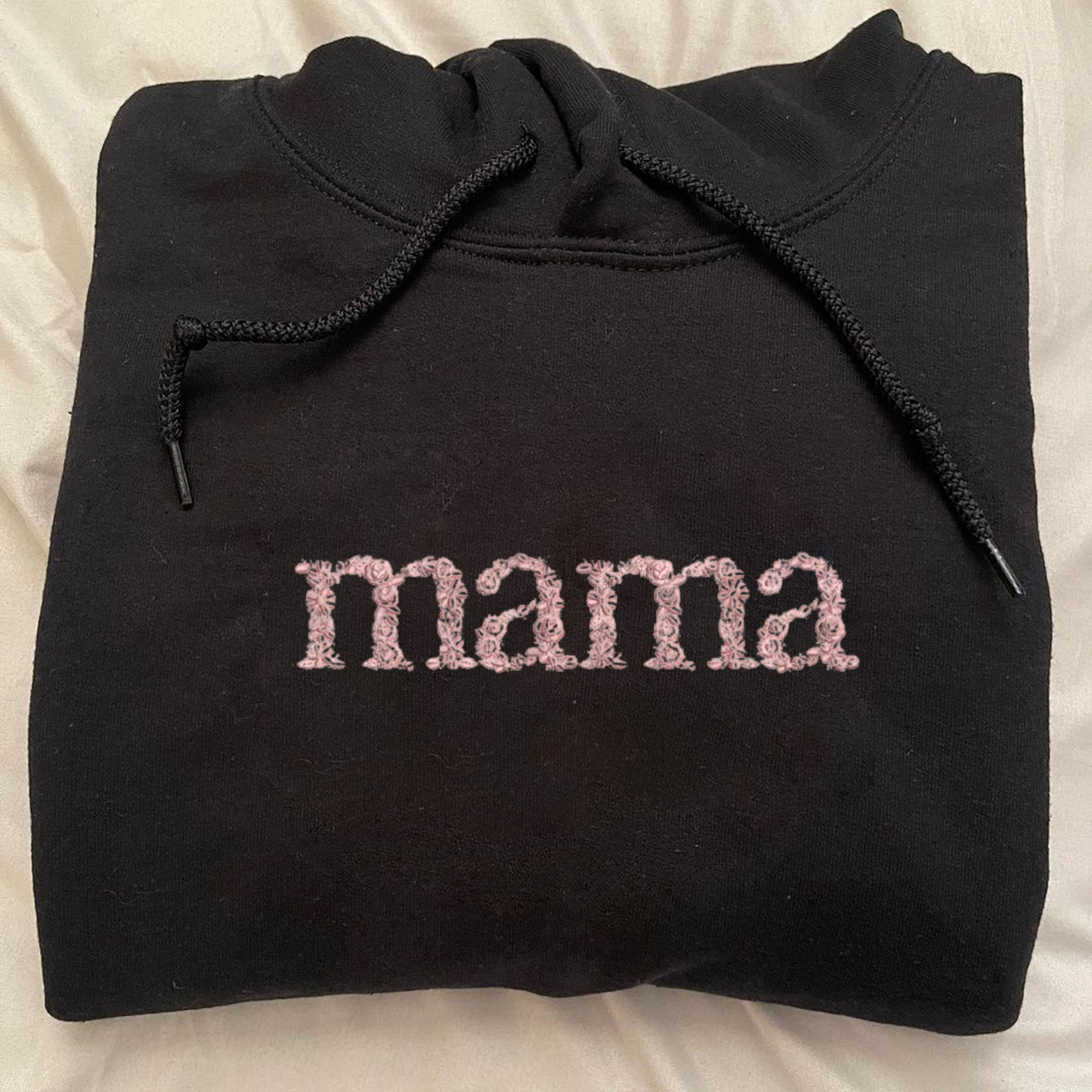 Custom Floral Name with Flower Letter Hoodie, Embroidery Mama Hoodie, Unique Gift Ideas